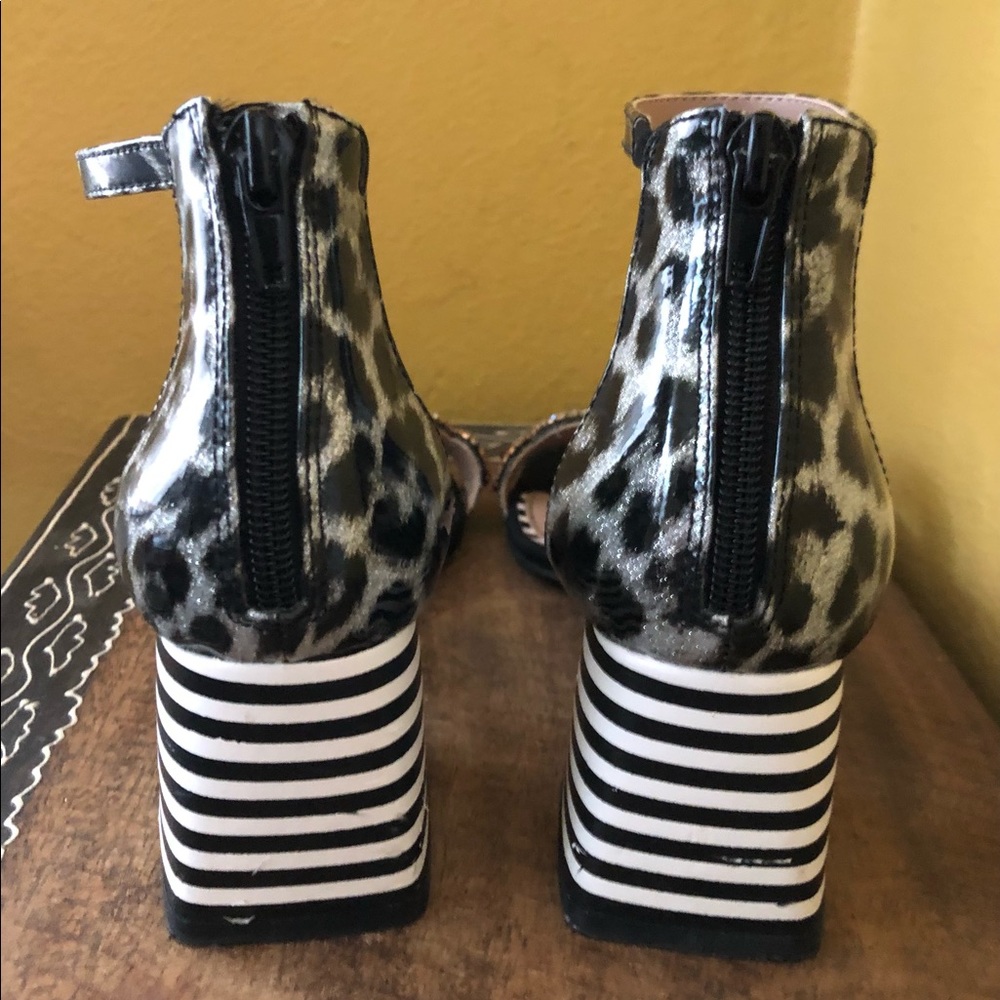 Betsey Johnson Black Heels with Multicolor Gems - Picture 3 of 5